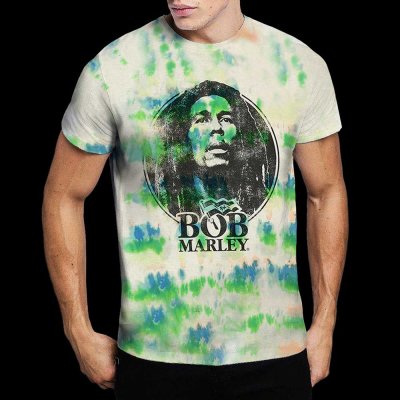 Bob Marley T-shirt Black & White Logo Dip-Dye Weiß