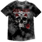 Guns N Roses T-shirt Flower Skull Dip-Dye Grau