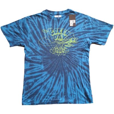 Green Day T-shirt Dookie Line Art Dip-Dye Blau
