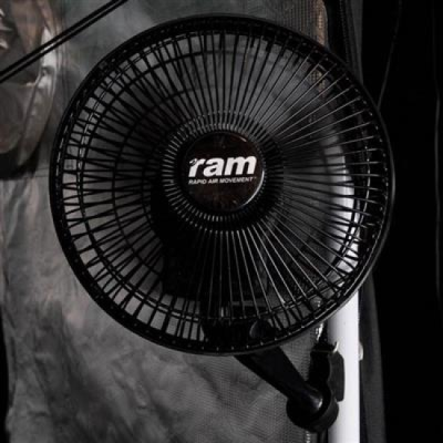 RAM Clip-Ventilator 15W 150mm Schwarz Grow Umluft...