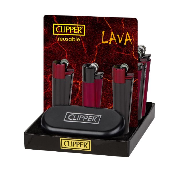 Metal Clipper Lava Metall Feuerzeug Lava-Design Nachfüllbar