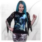 Corpse Bride Top Grow in The Dark Rose Lace Sleeve