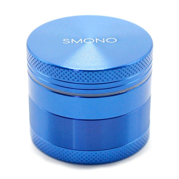 Smono Alu Grinder 40mm blau 4-tlg anodisiert Sieb