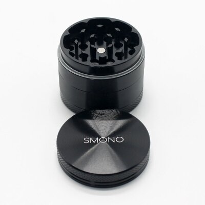 Smono Alu Grinder 40mm schwarz 4-tlg anodisiert Sieb