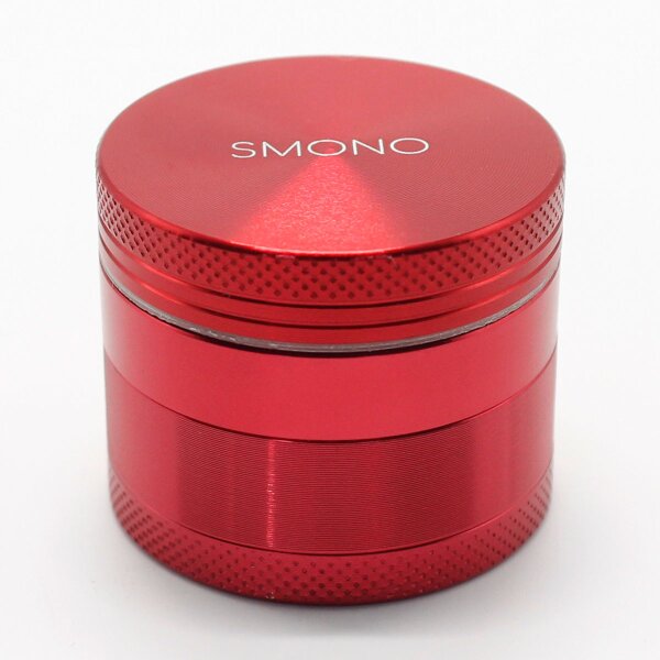 Smono Alu Grinder 40mm rot 4-tlg anodisiert Sieb