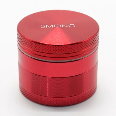 Smono Alu Grinder 40mm rot 4-tlg anodisiert Sieb