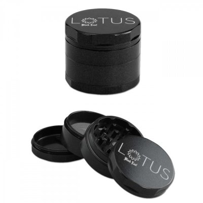 Lotus Grinder 53 mm, Farbe Schwarz 4 teiliger Grinder aus...
