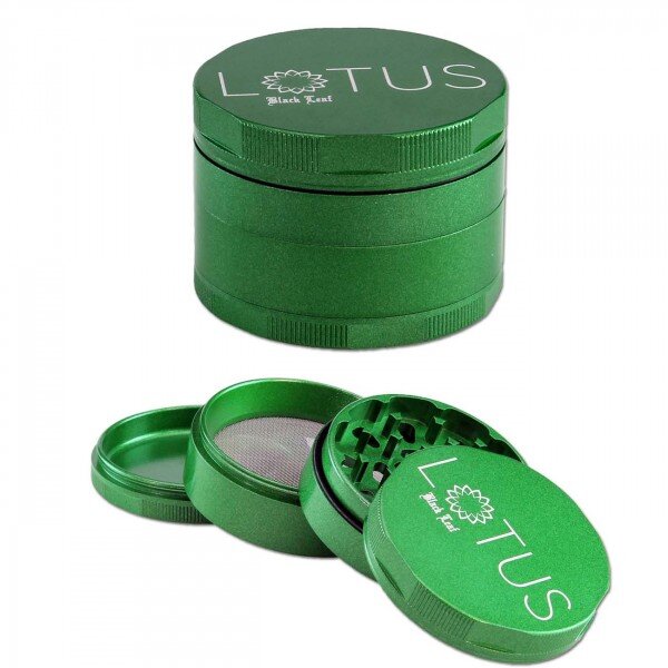 Lotus Grinder 63mm Grün 4-tlg Keramik Alu Premium