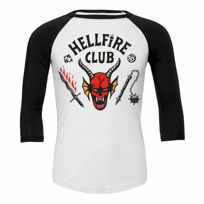 Stranger Things Baseball T-Shirt Hellfire Club Crest
