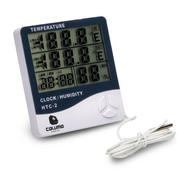 Caluma Thermo-Hygrometer mit Uhr und Sonde