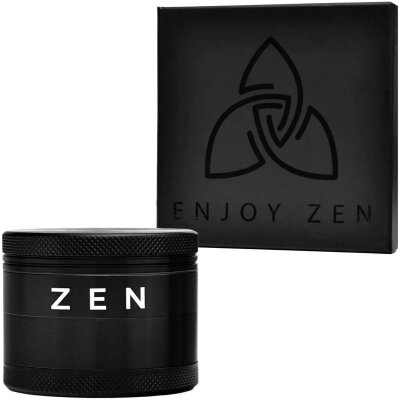 HIZEN Alu Grinder Schwarz 49mm Kräutermühle Premium Zerkleinerer