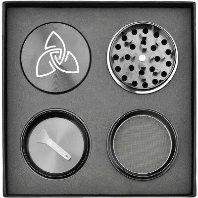 HIZEN Alu Grinder Schwarz 49mm Kräutermühle Premium Zerkleinerer