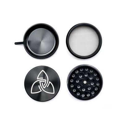 HIZEN Alu Grinder Kräutermühle 63mm Schwarz Aluminium Premium