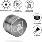 HIZEN Alu Grinder Gun Metal 63mm Premium Kräuter Mühle robust