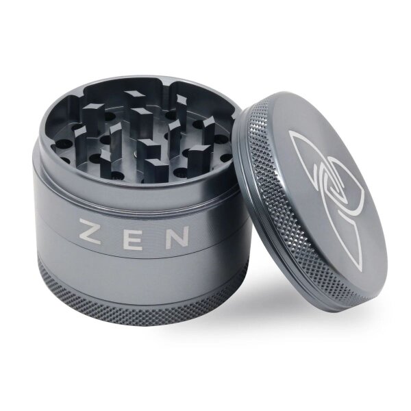 HIZEN Alu Grinder Kräutermühle 49mm Gun Metal Alu Kompakt