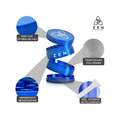 HIZEN Basic Kräuter Grinder 49mm Blau – Für intensive Aromen