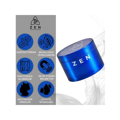 HIZEN Basic Kräuter Grinder 49mm Blau – Für intensive Aromen