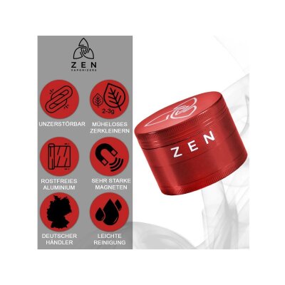 HIZEN Basic Kräuter Grinder 49mm Rot – Zerkleinerer für Kräuterduft