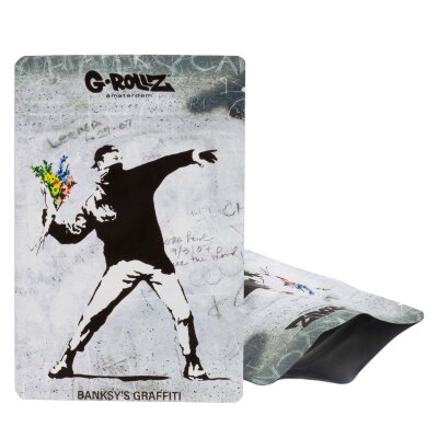 Banksy Flower Thrower Smellproof 100x150mm & Beutel