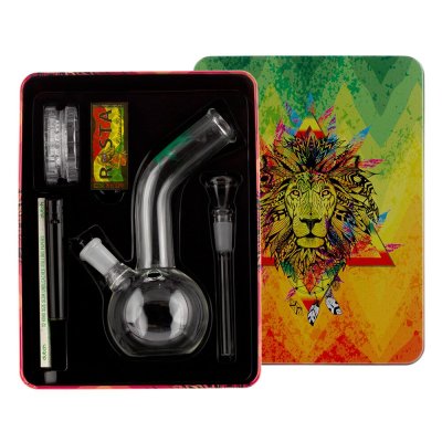 Leaf Bong giftset with 1 x Bong - 1 x Grinder - 1 x lighter - 5 x screen -