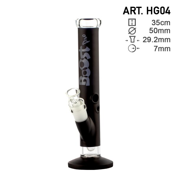 Boost Pro Glasbong Schwarz 35cm Ø50mm SG29.2mm Gerade Bong
