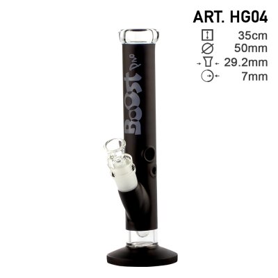 Boost Pro Glasbong Schwarz 35cm Ø50mm SG29.2mm Gerade Bong