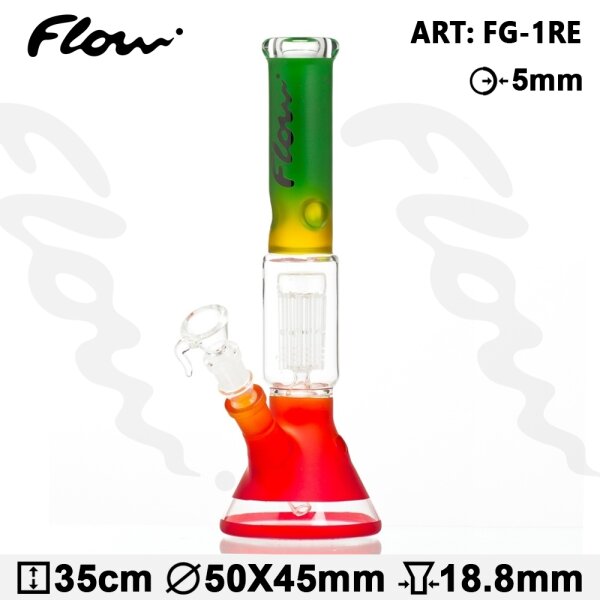 Flow Beaker Glasbong Rasta 35cm Ø45mm SG18,8mm