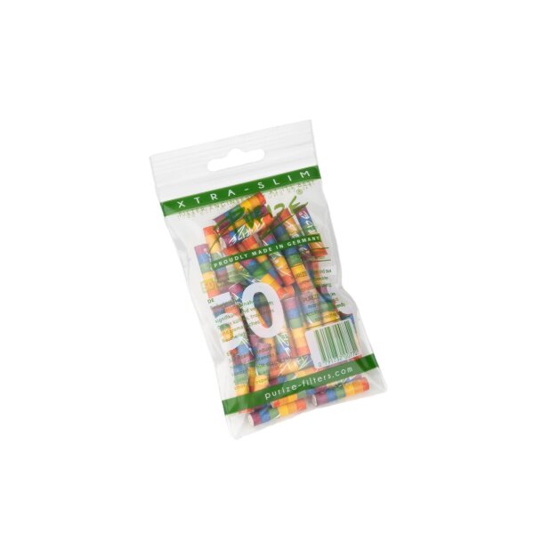 Purize Slim 6mm Aktivkohlefilter 50Stk Rainbow für milde Aromen