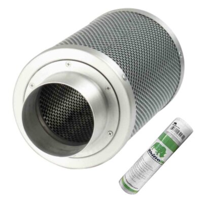 Rhino Hobby Aktivkohlefilter 100mm 225m³/h – Geruchsfilter für Grow-Zelte & Räume