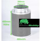 Rhino Hobby Aktivkohlefilter 200mm 800m³/h – Geruchsfilter für große Growräume